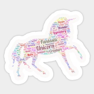 Unicorn Mystic Animal Horse Wildlife Text Word Cloud Sticker